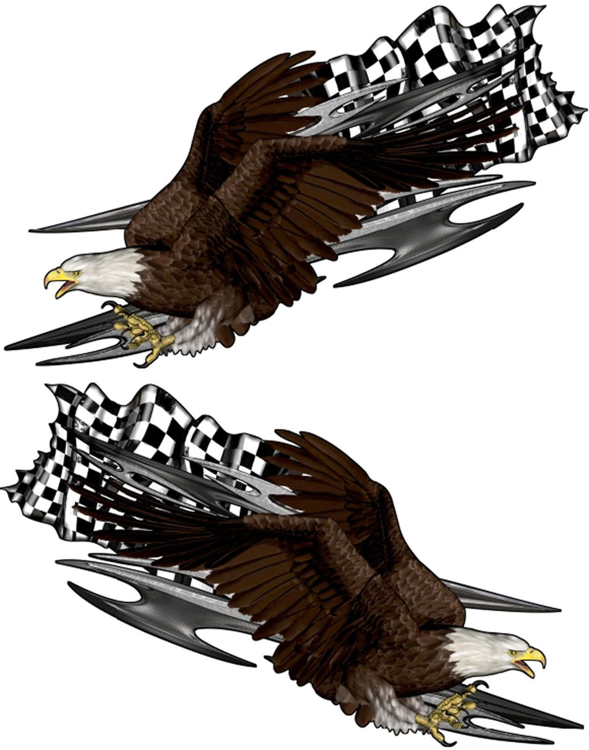bald eagle checkers flag vinyl graphics kit for semi big rig